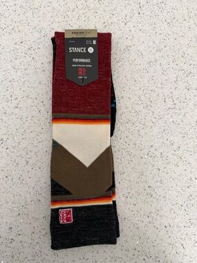 Stance Men's Crew Socks — Maroon, Brown & Black with Cream Accents